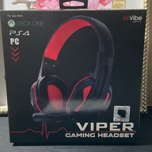Vibe Viper Gaming Headset - Black & Red Design